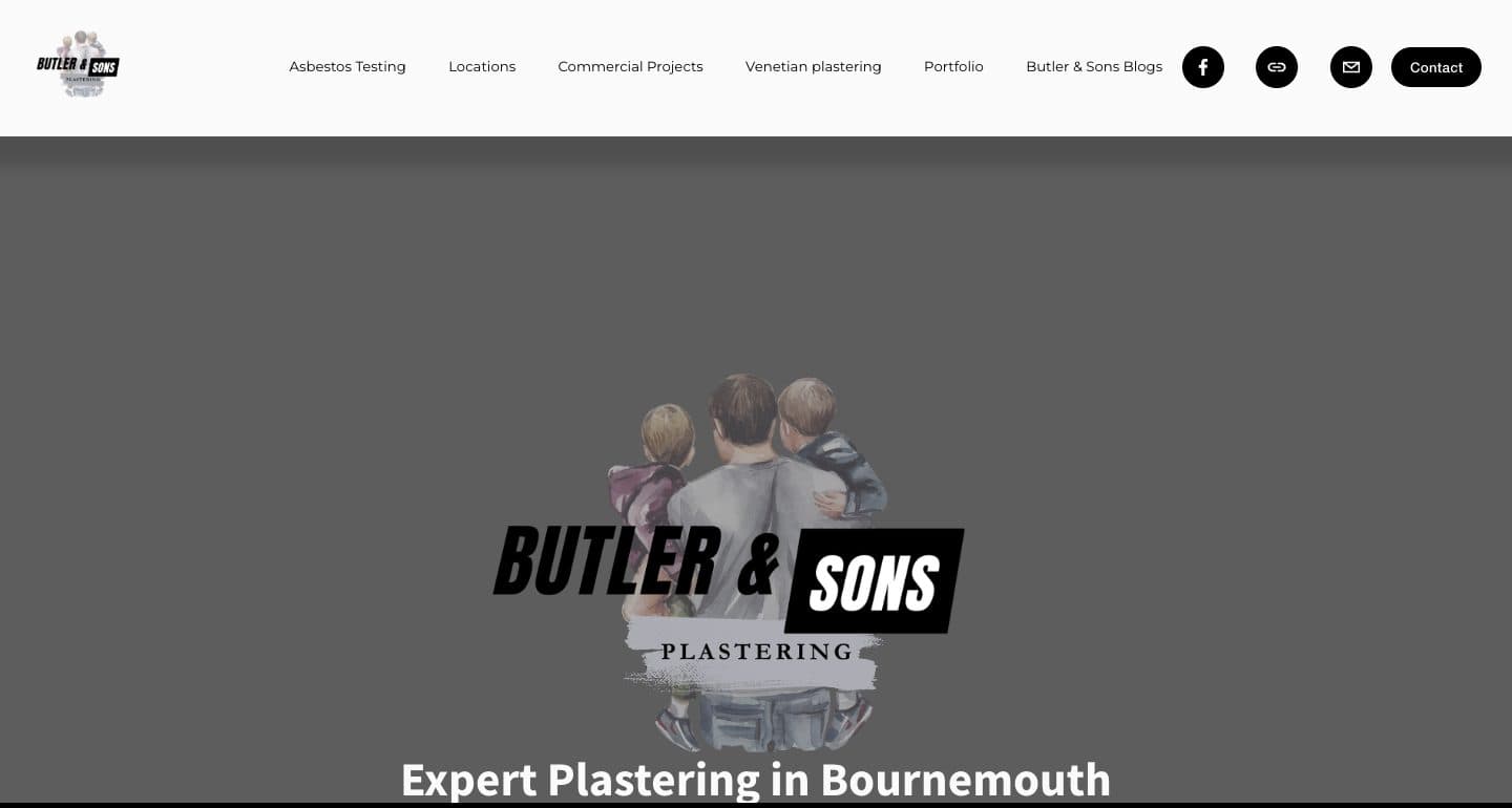 Screenshot of the Butler & Sons Plastering website